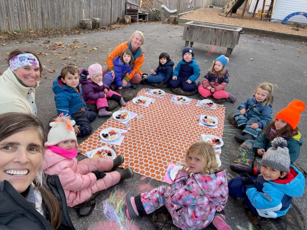 snack time at village nursery school
